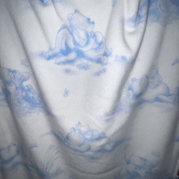 Winnie The Pooh And Friends Baby Blanket With Soothing Tabs Blue Size 31 X 49 - Picture 2 of 6